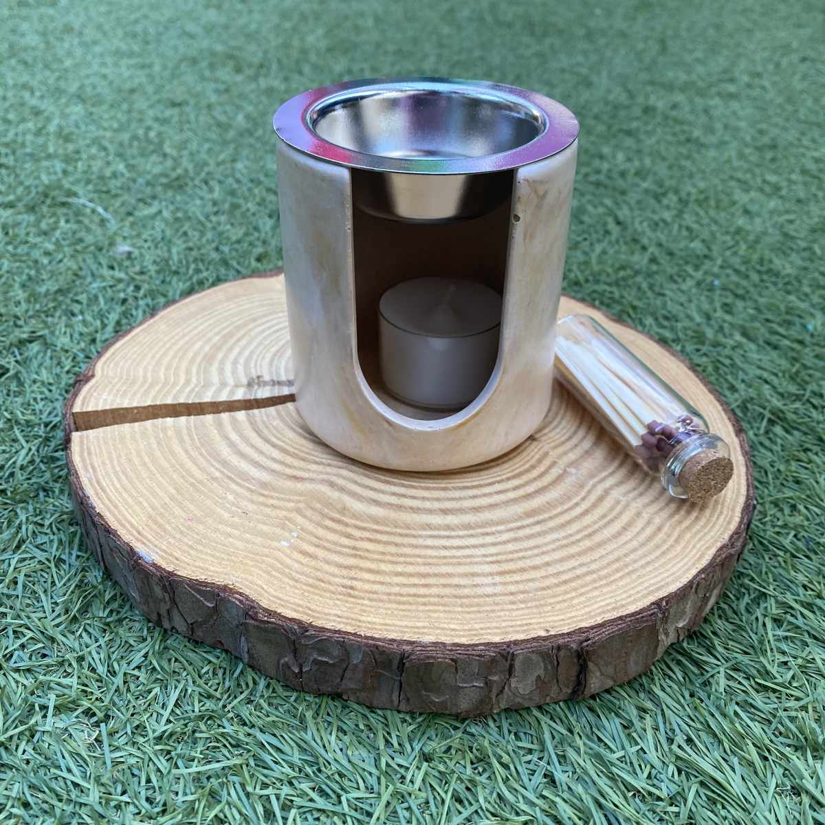 Quemador Estrecho Beige y Ocre